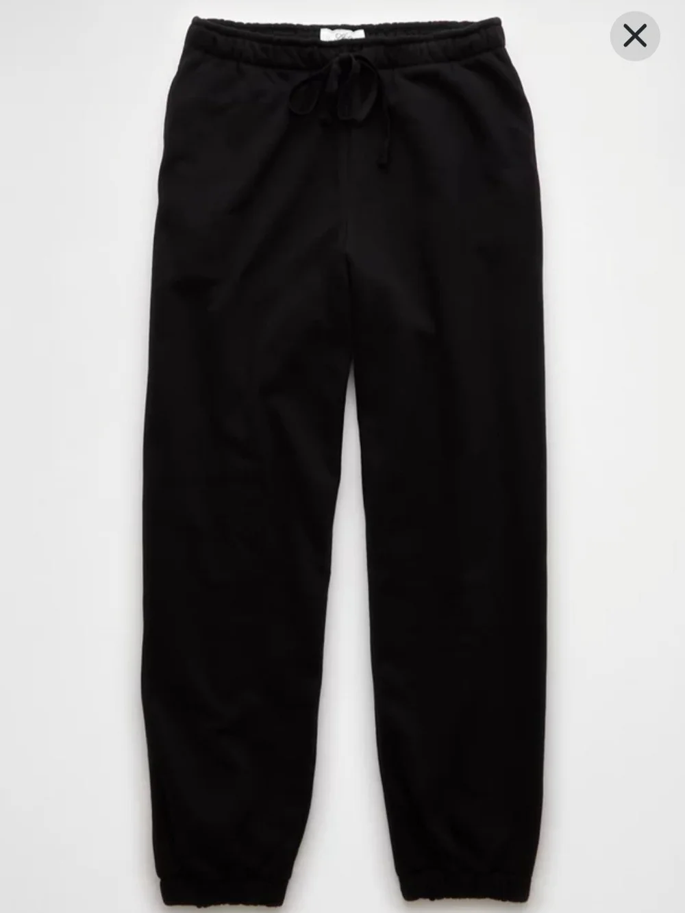American Eagle Outfitters Black Wide-Leg Drawstring Sweatpants - Picture 3 of 3
